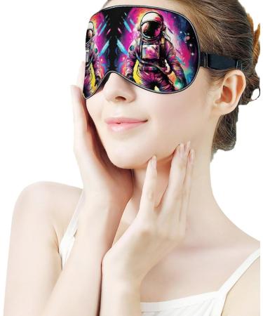 Shop Astronaut Universe Fantasy Galaxy Sleep Mask | Funny Adjustable Eye Cover for Men & Women - Light Blocking Sleep Aid - Buy Online on GoSupps.com
