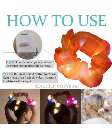 12 Pcs Light Up LED Scrunchies Neon Satin Hair Bands for Women & Girls - Buy Online on GoSupps.com