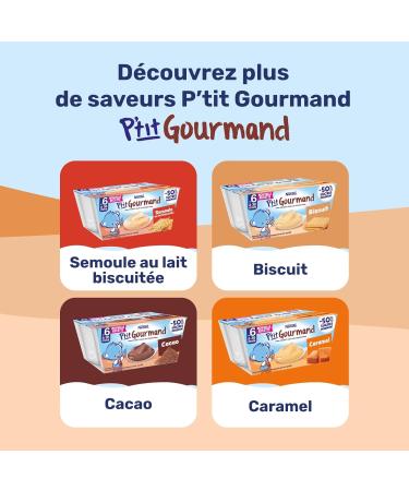 Nestl - P tit Gourmand biscuit - Cr me Dessert Gourmande pour B b 6 Mois+ - Alimentation B b au Lait Entier Fran ais - Moins Sucr - Source de Calcium - Sans Colorant ni Conservateur 4x100g (Lot de 6) - Buy Online on GoSupps.com