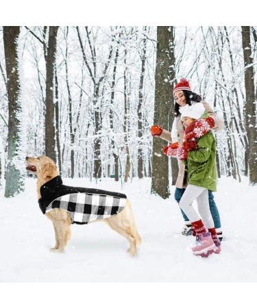 Kuoser Reversible Dog Coat - Warm, Waterproof British Style Plaid Jacket for Small Medium Large Dogs, Black - Medium - Buy Online on GoSupps.com