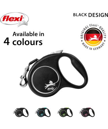 Flexi Black Design Tape Retractable Dog Leash for Small Dogs up to 15kg/33lbs - 5m - Buy Online on GoSupps.com