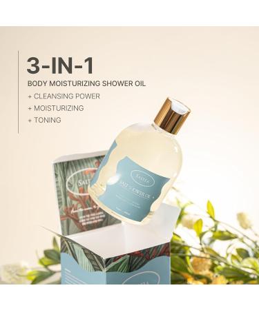 Saltea Salt Shower Oil - Non-Greasy Cleansing & Hydrating Jojoba & Argan Oil Paraben & Sulfate Free Skin Care - 11.8 Oz for Soft Skin - Buy Online on GoSupps.com
