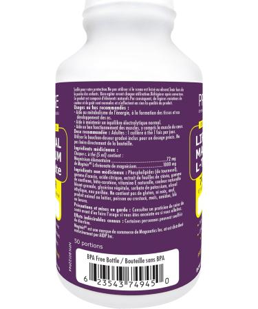  250ml (8.5oz) L-Threonate Liposomal Magnesium Liquid Supplement with Magtein - 72 mg of Elemental Magnesium per Serving - Berry Flavor Made in Canada - Buy Online on GoSupps.com
