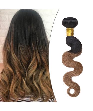 Sego Brazilian Human Hair Bundles Real Hair Body Wave Weave Virgin Extensions 100% unprocecious Brazilian natural black/chestnut brown 16 "-1 bundle
