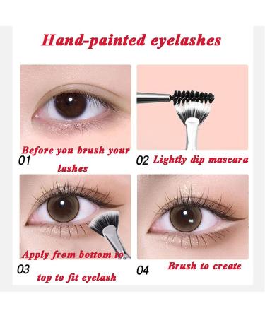Angled Fan Shaped Eyelash Brush Eyelash Comb Separator Eyelash Comb Brush Mascara Fan Brush for Lashes Portable Folding Cosmetic Brushes Eyelash Separator Bent Applicators (2pcs Eyeliner Brush) - Buy Online on GoSupps.com