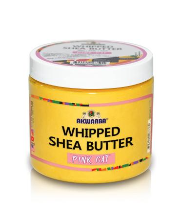 AKWAABA Whipped Shea Butter (Pink Cat) 12 oz - Natural Yellow Shea Butter from Ghana for Body & Hair - Rich in Vitamins A and E - Buy Online on GoSupps.com