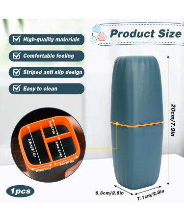 Travel Toothbrush Mug Case - Portable 3-in-1 Toothbrush & Toothpaste Holder for Business Trips Camping & Daily Use - Ocean Blue - Buy Online on GoSupps.com
