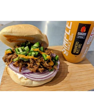 Simple Habanero Mustard Hot Sauce Maritime Madness 275ml Squeeze Bottle Vegan Gluten Free Dairy Free Low Sodium No Added Sugar Keto-friendly Made in Canada - Buy Online on GoSupps.com