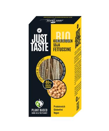 Just Taste Be different JUST TASTE Chickpea Fettuccine The new organic plant-based pasta 250 g