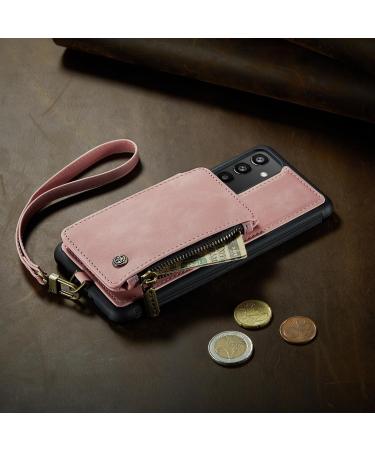 Buy Soonic Leather Cover for Samsung Galaxy A54 5G - Pink Magnetic Wallet Case with Zipper Card Slots Coin Compartment & Stand - Buy Online on GoSupps.com