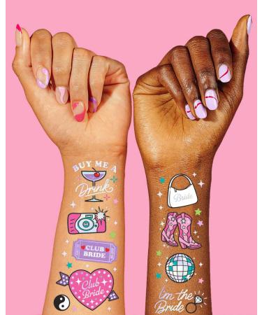 XO Fetti Bride Temporary Tattoos - 46 Iridescent Foil Styles | Bachelorette Party Decoration & Favors - Buy Online on GoSupps.com