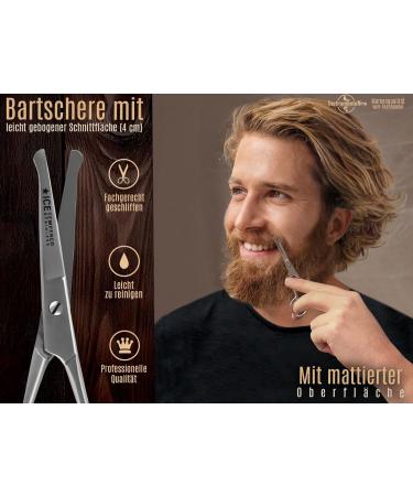 Premium Stainless Steel Beard Nose & Ear Hair Scissors - 12 cm Curved Cutting Surface - Buy Online on GoSupps.com