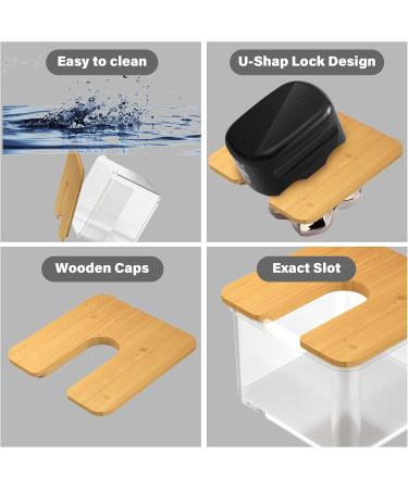 Doohoeek Bamboo Shaver Rinse Stand - Compatible with Skull Shaver Pitbull Gold PRO & Silver PRO - Keep Blades Dry & Clean - Eco-Friendly Bamboo - Buy Online on GoSupps.com