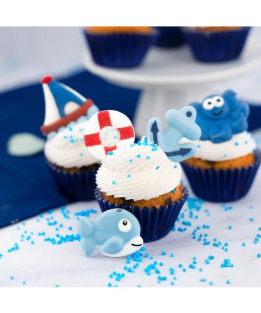 G nthart Backdecor Maritim Set - 8 Sugar Figures (Lighthouse Anchor Ship & More) - Perfect for Cakes & Desserts - 12g - Buy Online on GoSupps.com