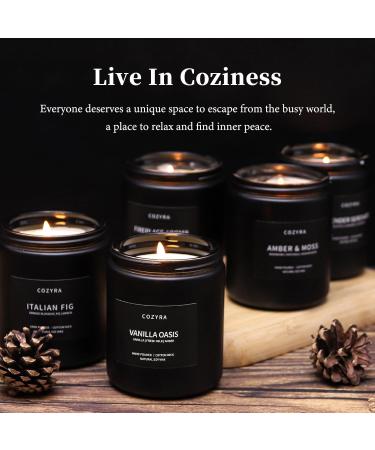 Buy Scented Candles for Men - Vanilla & Leather Aromas Clean Burning Soy Wax Long Lasting Gift 7.6oz Black Jar - Buy Online on GoSupps.com