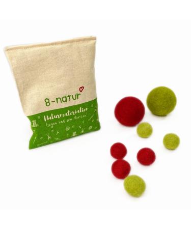 8-Natur |Cats Ball Set with bell |Sustainable cat toys made of natural felt wool |Balls for cats are ideal cats toys |Filzball cat as a plastic -free alternative - Buy Online on GoSupps.com