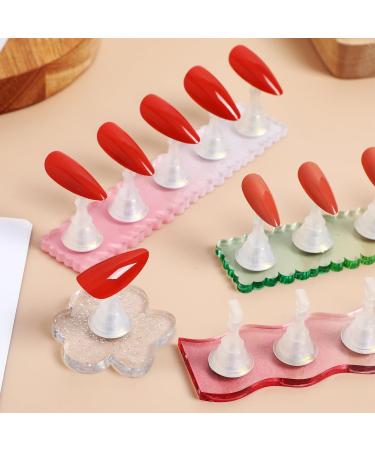 Healeved Press on Nail Stand Acrylic Nail Stand with Putty Set False Acrylic Nail Display Stand Fake Nail Tip Practice Holder False Nail Holder for Painting Manicure Tool Nail Salon Supplies - Buy Online on GoSupps.com