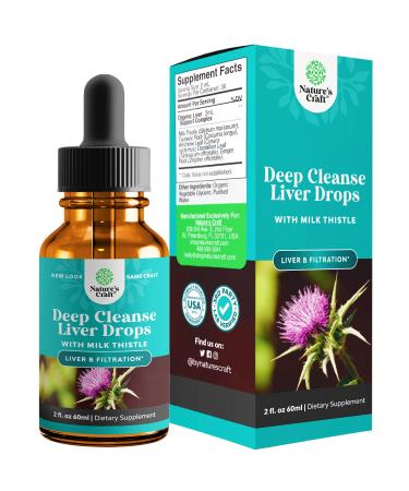 Liver Support Milk Thistle Tincture - Milk Thistle Liquid Herbal Supplement with Artichoke Extract for Liver Cleanse Detox & Repair - Liver Detox Cleanse Drops with Dandelion Turmeric and Ginger Herbal flavor