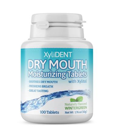 Nature's Stance XyliDENT Xylitol Tablets for Dry Mouth Relief - Stimulates Saliva, Freshens Breath, Reduces Acid Production, Fast Acting Relief, 100 Count (Wintergreen) Wintergreen 100 Count (Pack of 1)