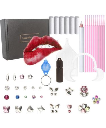 SIRAHOSI Tooth Gem Kit with Curing Light and Glue 100 Pieces Fashionable Crystal DIY Teeth Jewelry Starter Kit Sweet Smile Gems Tooth Ornaments Butterfly, Heart, Cat Paw, Vampire and Luminous Gems