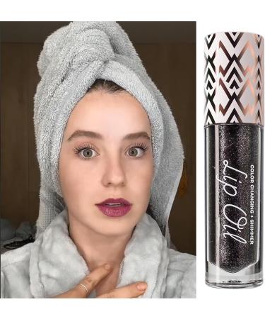 Miss Lady Diamond Black Color Changing Glitter Liquid Lipsticks Black Glitter Lip Gloss Long Lasting Moisturizing Lip Oil Non-Sticky Fresh Texture (Color - Buy Online on GoSupps.com