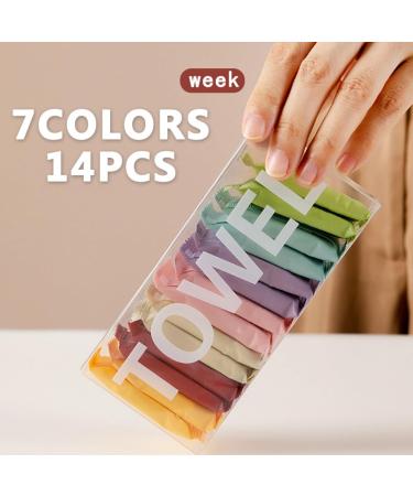 Portable Disposable Cotton Compression Towels - 7 Color Pack | Perfect for Camping Travel & Home Wet Wipes - Buy Online on GoSupps.com