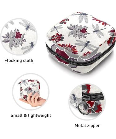 Women's Bonds Storage Pockets - Stylish Dragonfly & Flower Portable Period Kit | Feminine Product Bag for Girls - Buy Online on GoSupps.com