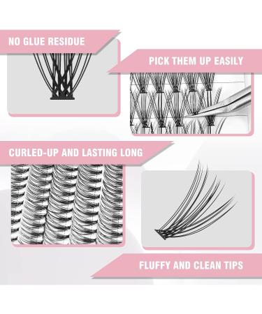 WineRozi 240 pcs 10D/20D Mixed Lash Clusters Extensions Handmade Lightweight False Eyelashes (20D 12-16mm) | DIY Home Eyelash Extensions - Buy Online on GoSupps.com
