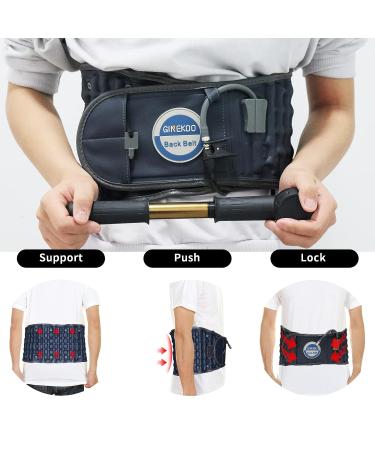 GINEKOO Decompression Back Belt for Lumbar Support | Spinal Air Traction Belt for Lower Back Pain Relief | Navy Blue, 29-49 inch Waist | Back Support & Lumbar Traction - Buy Online on GoSupps.com