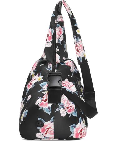 MOSISO Dog Cat Carrier Sling Bag Pet Carrier Curved Zipper Rose Eden Bag Hands Free Adjustable Strap Travel Shoulder Bag with Safety Belt Padded Bottom Support for Small Pets Outdoor Travelling Black - Buy Online on GoSupps.com
