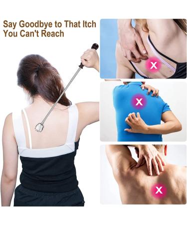 Extendable Telescoping Back Scratcher for Adults - Wooden Handle Portable Backscratcher with Carrying Bag | Ideal for Men and Women - Buy Online on GoSupps.com