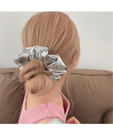 PODNAMAT Large Hair Loop Rope Hair Loop Tied Hair Ponytail Head Rope Hair Rope Hair Accessories Gift for Girls(Silver Small Large Intestinal Hair Ring) - Buy Online on GoSupps.com