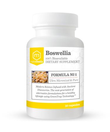 Nano Meda Boswellia Extract - Pure Non GMO Boswellic Infused with Curcumin and Ginger. Superior Absorption Zero Synthetic Additives - Powerful Formula Joint Knees HIPS Immune 60 Veg Capsules