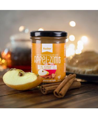 Xucker Fruit Spread Apple Cinnamon & Plum - Vegan Sugar-Reduced 74% Fruit Content | 2 x 220g - Buy Online on GoSupps.com