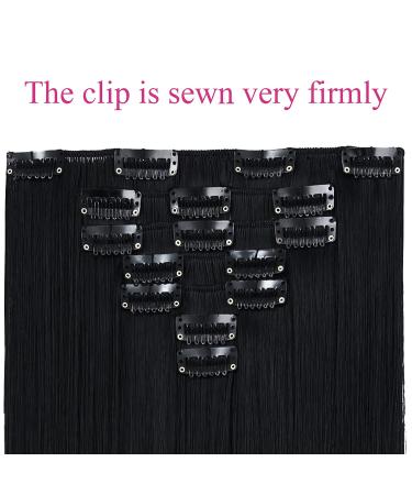Black Hair Extension Clip Hair Extensions 22" Straight Black Fake Hair Pieces 18" Wavy Women's Wig Fluffy&Not Tangled Synthetic Cheap Silver Dark Brown Blonde Grey White 4.8 oz SYXLCYGG 1 Count (Pack of 1) (7pcs-Straight)D - Buy Online on GoSupps.com