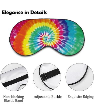 Rainbow Tie Dye Sleep Mask for Women | Adjustable Eye Shades Cover with Elastic Strap Comfortable & Stylish Sleep Accessory - Buy Online on GoSupps.com