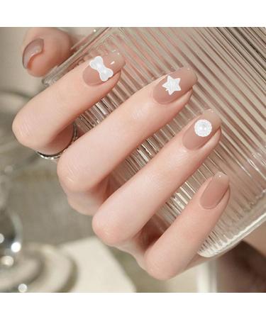 3D Pearl Nail Charms 500 Pcs - Love Heart Star Bow Nail Art Decorations for DIY Nail Design & Jewellery Making - Mixed-White - Buy Online on GoSupps.com