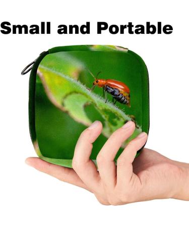 Stylish Insects on Leaf Napkins & Storage Bag - Portable Periodic Tote for Women & Teens | Menstrual Cup & Breastfeeding Insert Holder - Buy Online on GoSupps.com
