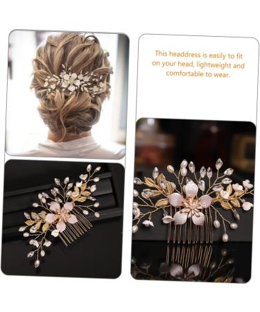 Ipetboom Pearl Hair Comb Crystal Hair Rhinestone Hair Comb Decorative Hair Combs Pearl Headpiece Rhinestone Hair Accessories Wedding Party Hair Pins Styling Hair Manual Hair up Bride Metal - Buy Online on GoSupps.com