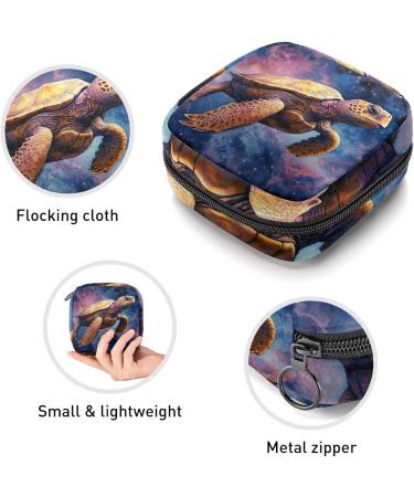 Galaxy Turtle Sanitary Napkin Storage Bag | Period Pouch for Women & Teen Girls | Nursing Pad & Menstrual Cup Holder | Multi-colored | 1Pc - Buy Online on GoSupps.com