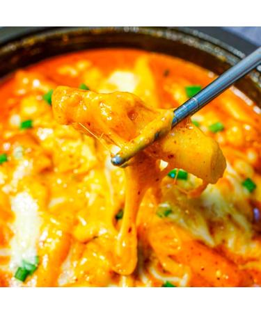Pro Bunsik Tteokbokki Cheese Flavour 343g - Gluten Free Korean Snack with Topokki Rice Cakes - No MSG - Buy Online on GoSupps.com