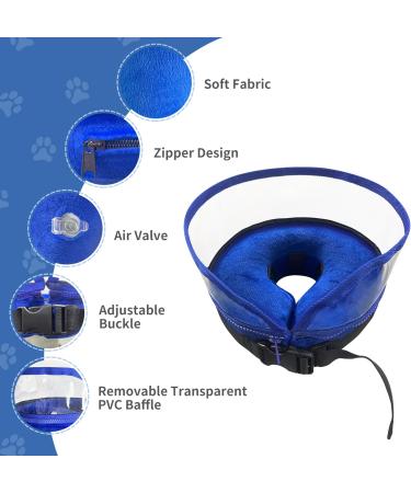 Yoolhamy Inflatable Dog Collar with Enhanced Anti-Licking Baffle | 2-in-1 Removable Cone for Small, Medium, Large Dogs | Soft Recovery Collar to Prevent Scratching | M+ Size - Buy Online on GoSupps.com