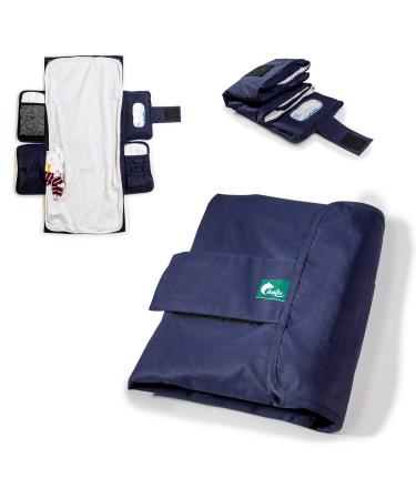 BALU - diaper bag with integrated baby diaper pad for on the go 86 x 38 cm - soft flannel diaper washable - waterproof and washable - baby organizer (pepeacoat blue)