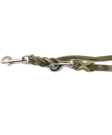 Buy Adjustable Dog Liner for Small & Large Dogs - 2.40m Olive Green Double Linen Leash - Buy Online on GoSupps.com