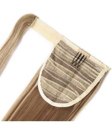 Silk-co Straight Pony Tail Hairpiece Clip in Hair Extensions - 23 Inch Wrap Around Ponytail for Women - Light Brown&Blond Highlights - Buy Online on GoSupps.com