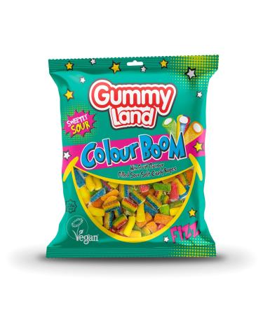 Gummy Land Mix Fruit Filled Sour Soft Cany Ropes - Vegan - Halal - 500g (Pack of 9)