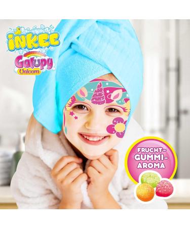 Inkee Face Mask for Children - Galupy Unicorn 3 Pack | Moisture Cloth Masks with Fruit Aroma & Calendula Extract - Buy Online on GoSupps.com