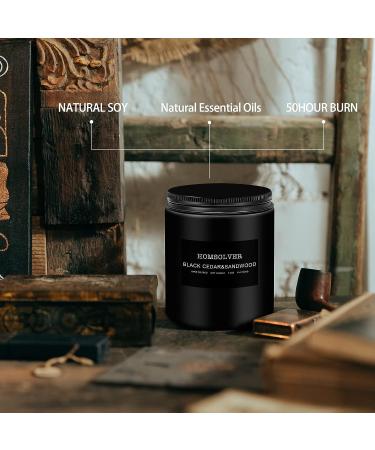 Homsolver Black Cedar & Sandwood Scented Candle - 50 Hour Burn - Ideal Men's Gift | Aromatherapy Soy Candles for Home - Buy Online on GoSupps.com