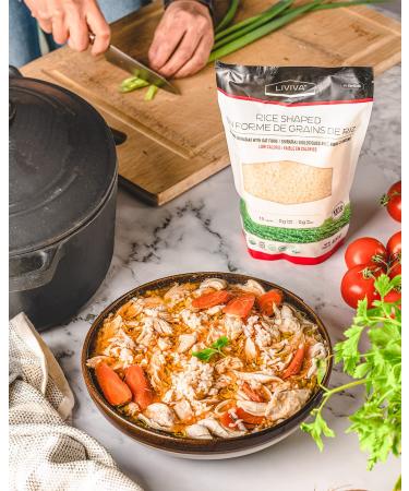 LIVIVA Organic Rice Shaped Shirataki Pasta with Oat Fiber | Low-Calorie, Non-GMO, Gluten-Free, Keto Certified | 14.11 oz (Pack of 6) - Buy Online on GoSupps.com