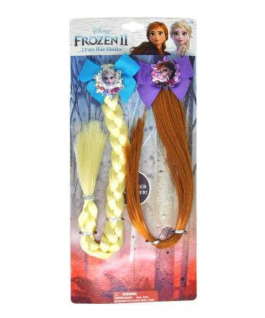 Disney Frozen II Girls Elsa & Anna Faux Hair Clip Set (2-Pack)